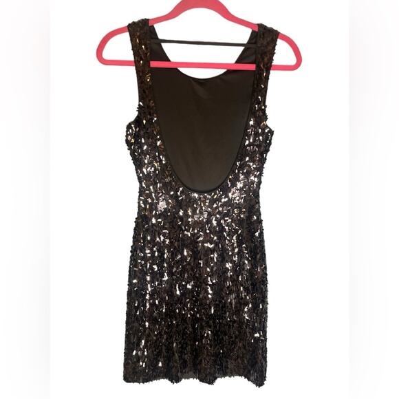 Express Blue and Silver Sequin Mini Dress - Picture 6 of 7